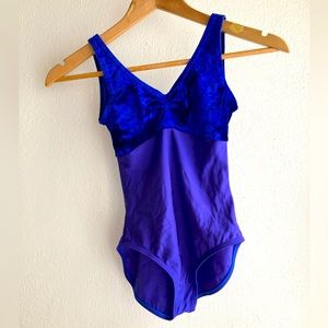 Wear Moi Blue Velvet Leotard XS